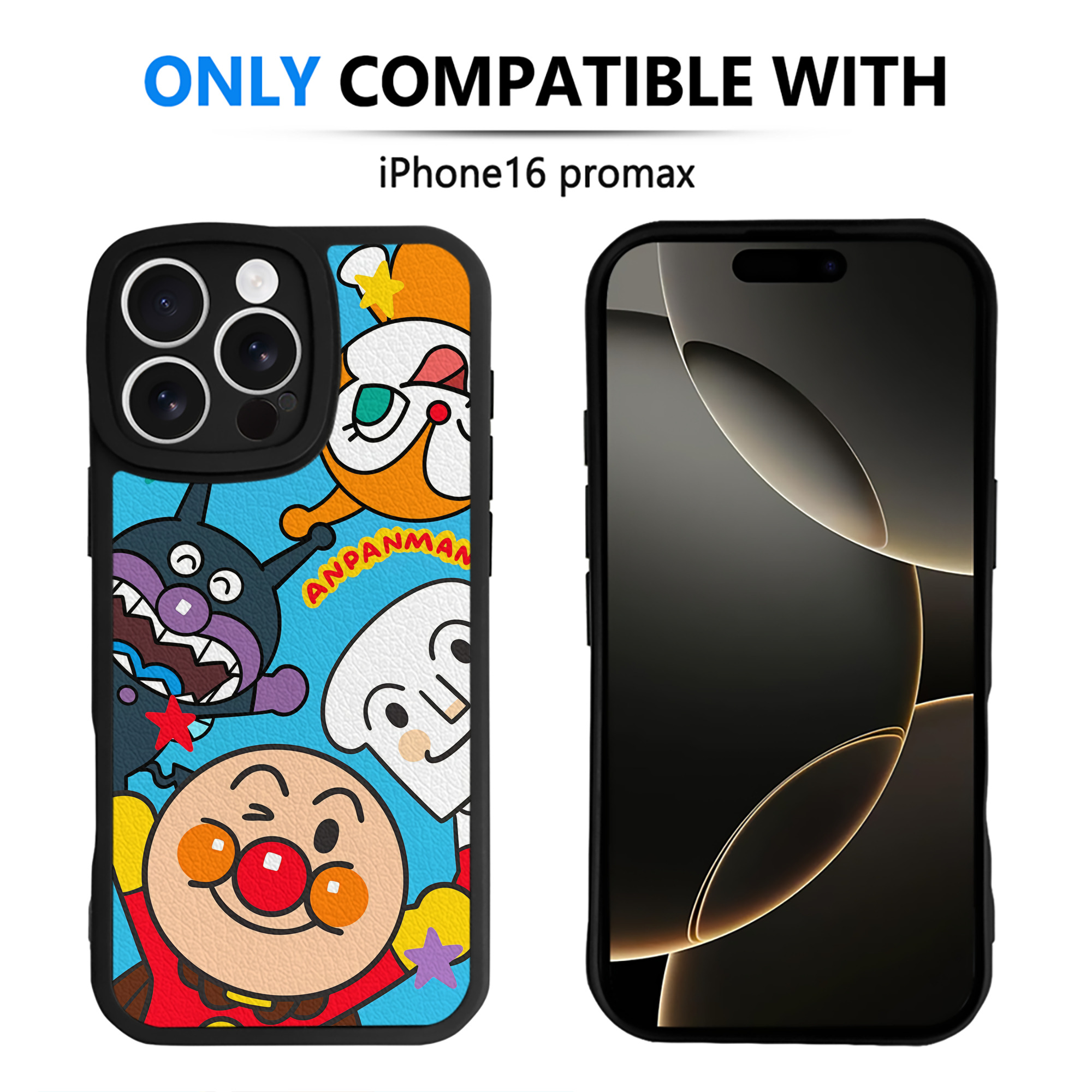 （画像用） アンパンマン Anpanman 【iPhone 16シリーズ対応】シリコンスマホケース（レザー調） 材質：シリコン